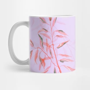 Autumn watercolor leaves on branches, red autumn colors in watercolor Mug